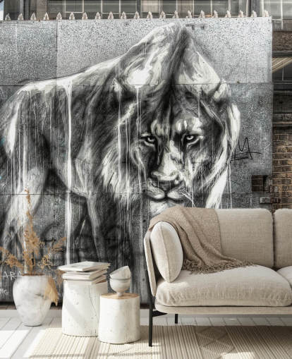 Mural de pared Grafiti león