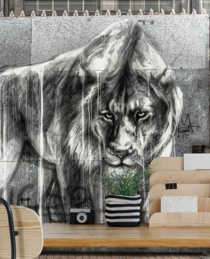Lion Graffiti Veggmaleri
