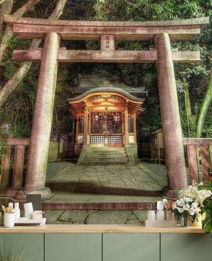 oriental shrine wallpaper