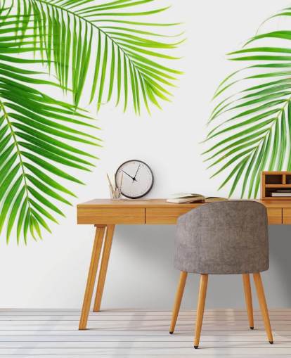 ljusgrön palmblad tapet