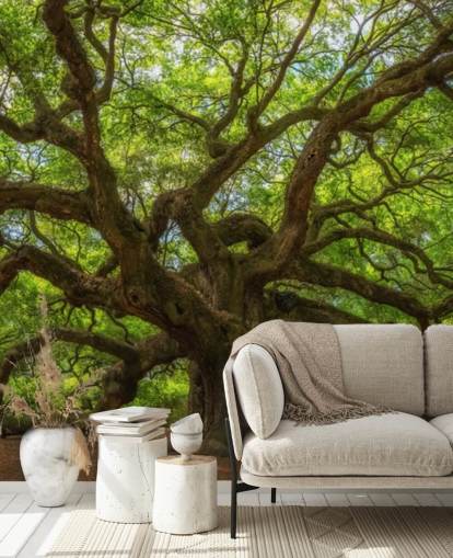 bruine en groene boombehangmuurschildering genaamd Angel Oak Tree voor slaapkamers, kantoren en bedrijven bruine en groene boombehangmuurschildering genaamd Angel Oak Tree voor slaapkamers, kantoren en bedrijven