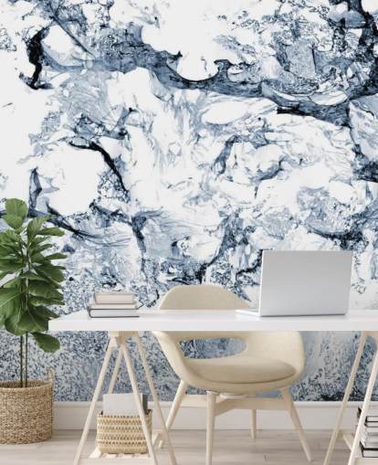 blue and black marble effect wallpaper mural called Blue Black Marble for bathrooms and kitchens blue and black marble effect wallpaper mural called Blue Black Marble for bathrooms and kitchens