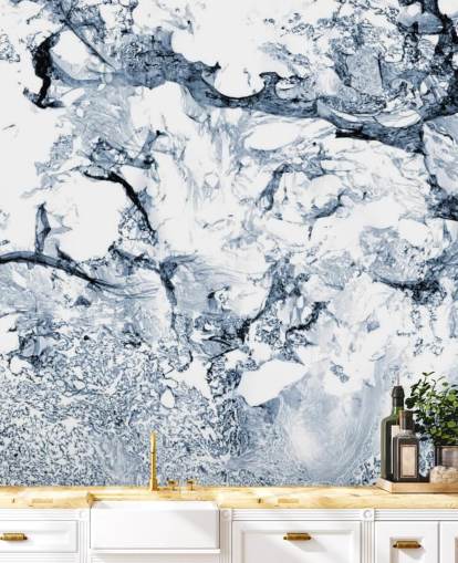 blue and black marble effect wallpaper mural called Blue Black Marble for bathrooms and kitchens blue and black marble effect wallpaper mural called Blue Black Marble for bathrooms and kitchens