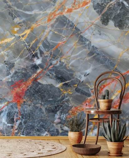 mural de papel pintado de mármol gris llamado dorado, rojo y blanco para dormitorios y cocinas mural de papel pintado de mármol gris llamado dorado, rojo y blanco para dormitorios y cocinas