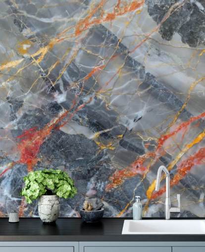 gray marble wallpaper mural called Gold, Red and White for bedrooms and kitchens gray marble wallpaper mural called Gold, Red and White for bedrooms and kitchens