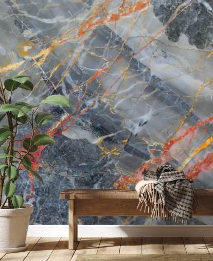 papier peint mural en marbre gris appelé Gold, Red and White pour les chambres et les cuisines papier peint mural en marbre gris appelé Gold, Red and White pour les chambres et les cuisines