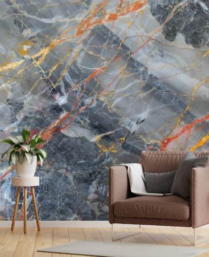 mural de papel pintado de mármol gris llamado dorado, rojo y blanco para dormitorios y cocinas mural de papel pintado de mármol gris llamado dorado, rojo y blanco para dormitorios y cocinas