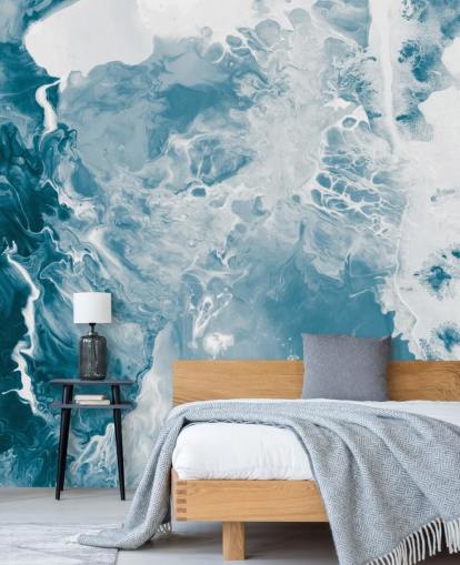 mural de papel pintado de mármol azul y blanco llamado Blues para baños, dormitorios y cocinas mural de papel pintado de mármol azul y blanco llamado Blues para baños, dormitorios y cocinas
