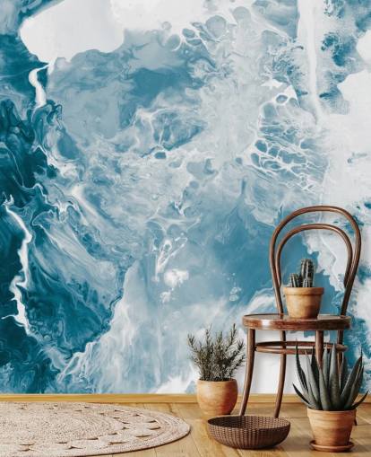 carta da parati murale in marmo blu e bianco chiamato Blues per bagni, camere da letto e cucine