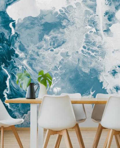 carta da parati murale in marmo blu e bianco chiamato Blues per bagni, camere da letto e cucine