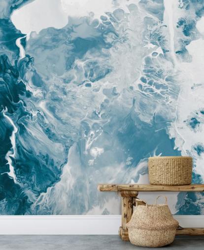 mural de papel pintado de mármol azul y blanco llamado Blues para baños, dormitorios y cocinas mural de papel pintado de mármol azul y blanco llamado Blues para baños, dormitorios y cocinas