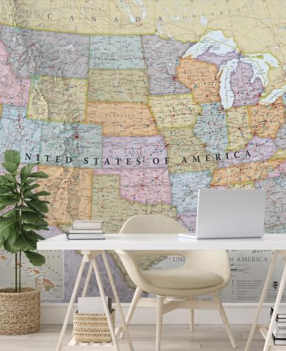 Mural de pared Mapa de Estados Unidos