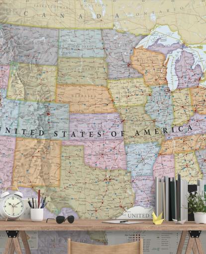 Mural de pared Mapa de Estados Unidos