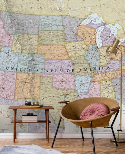 Mural de pared Mapa de Estados Unidos