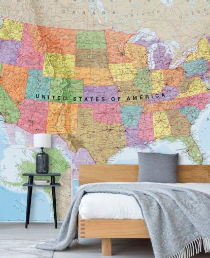 USA Map Colourful Wallpaper