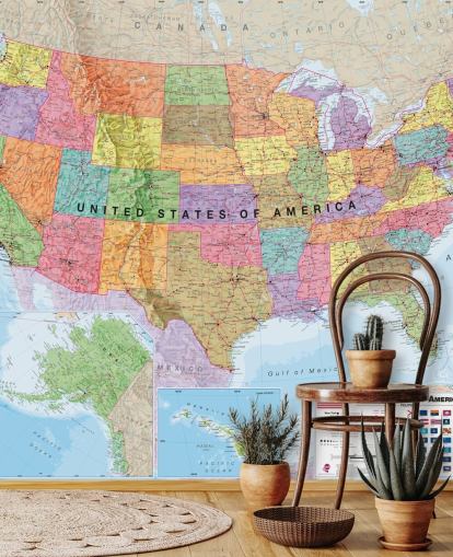 USA Map Colourful Wallpaper