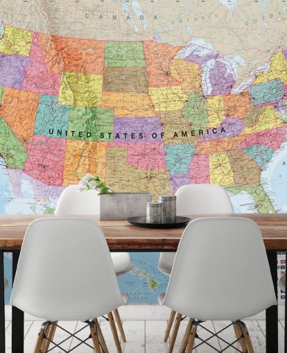 USA Map Colourful Wallpaper