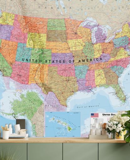 USA Map Colourful Wallpaper USA Map Colourful Wallpaper