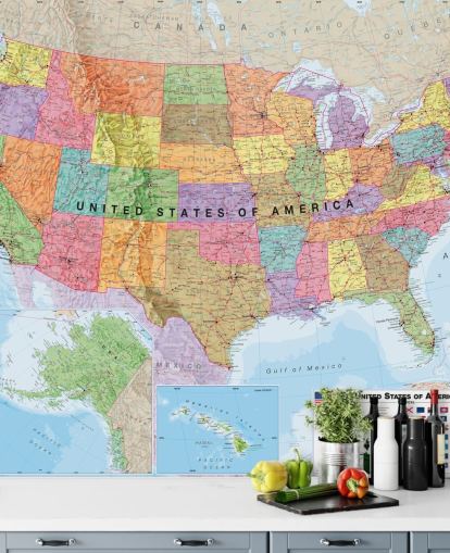 USA Map Colourful Wallpaper