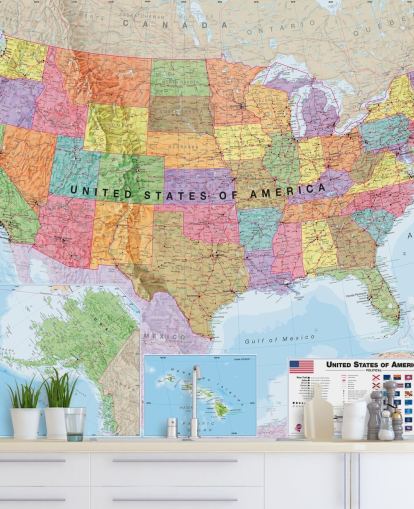USA Map Colourful Wallpaper