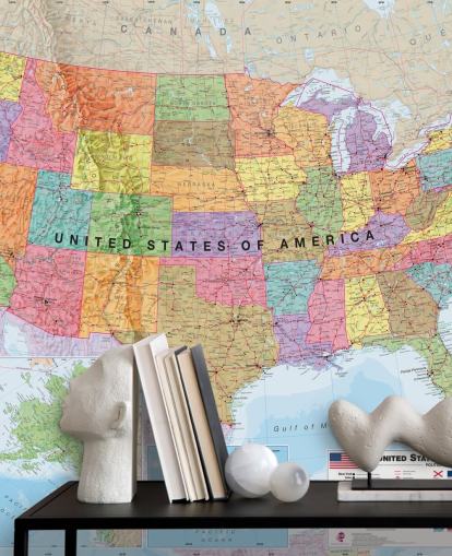 USA Map Colourful Wallpaper