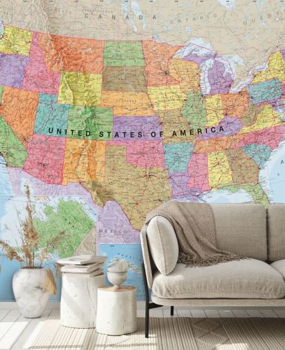 USA Map Colourful Wallpaper