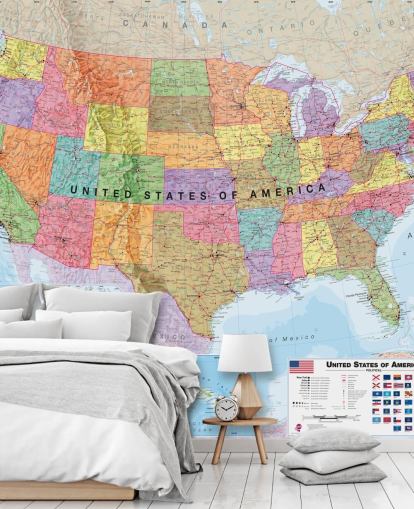 USA Map Colourful Wallpaper
