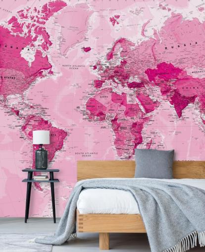 Carta da parati murale rosa brillante