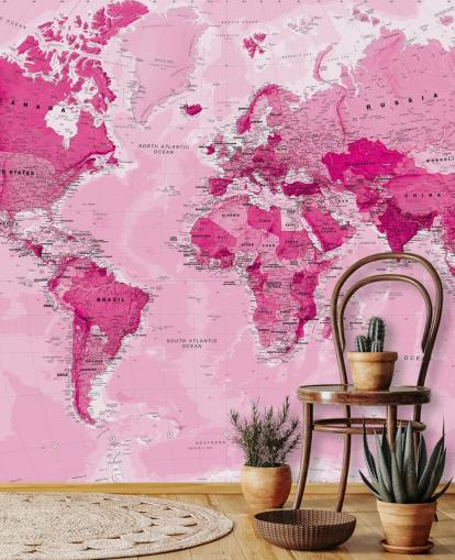 Papier peint mural rose vif