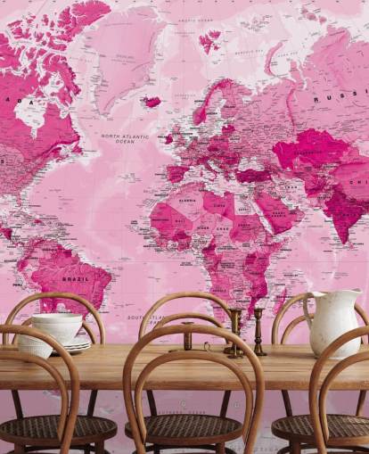 Mural de papel de parede rosa brilhante