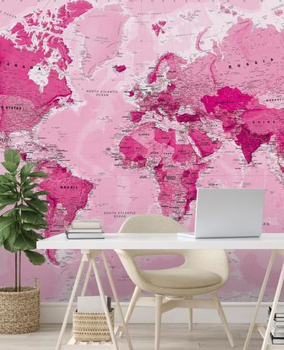 mural de papel pintado rosa brillante