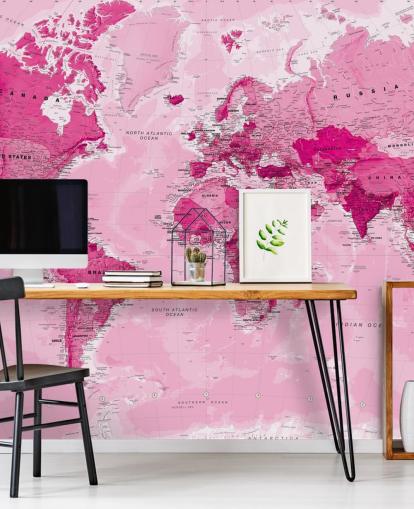 mural de papel pintado rosa brillante