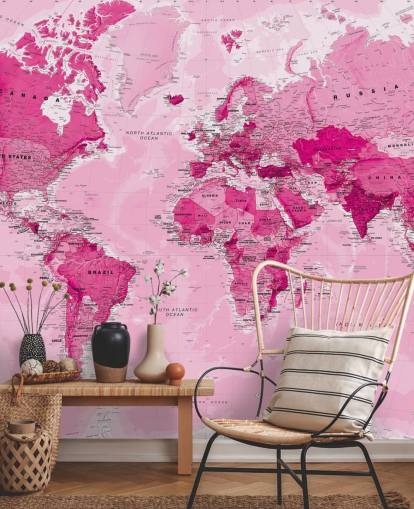 Carta da parati murale rosa brillante