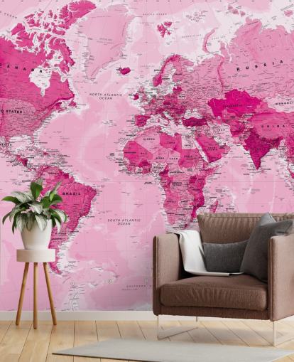 Papier peint mural rose vif