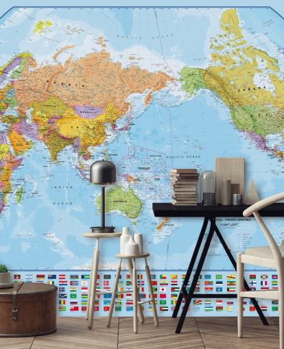 Mapa del mundo y banderas Mapa del mundo y banderas