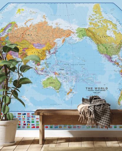 Mapa del mundo y banderas Mapa del mundo y banderas