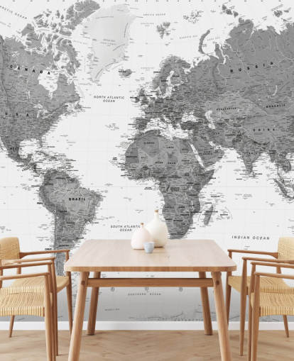 Dark Gray World Map Wallpaper