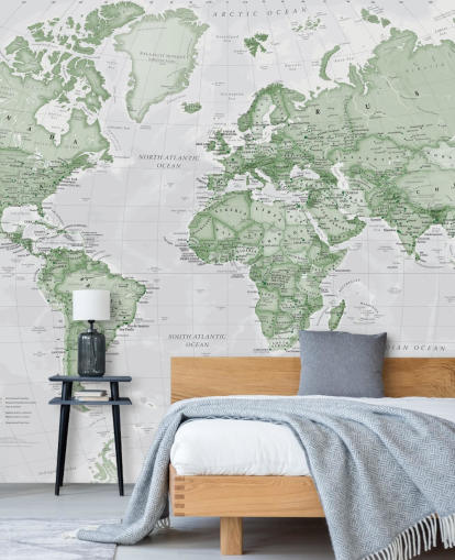 Lichtgroene muurschildering