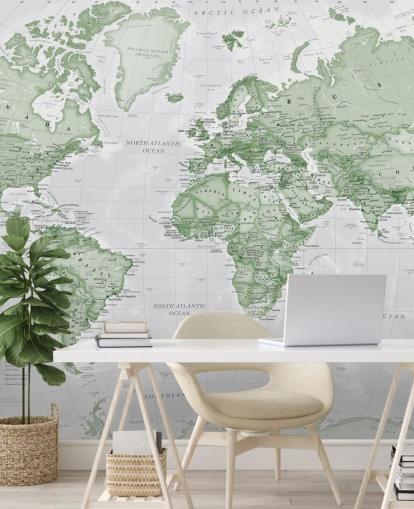 Carta da parati murale verde chiaro