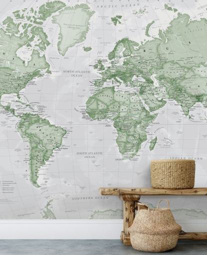 Lysegrønn tapet veggmaleri