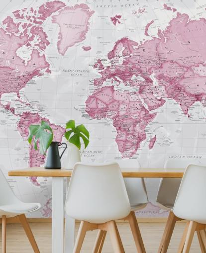 Pink and Gray World Map Wallpaper Pink and Gray World Map Wallpaper