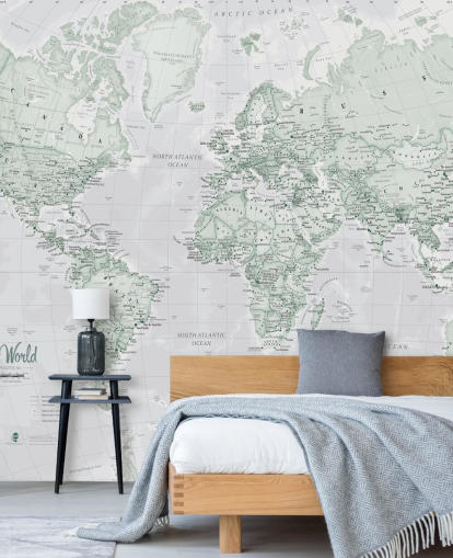 Fondo de pantalla gris con mapa del mundo moderno