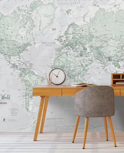 Gray Modern World Map Wallpaper Gray Modern World Map Wallpaper