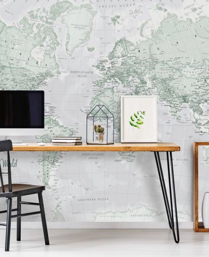 Fondo de pantalla gris con mapa del mundo moderno