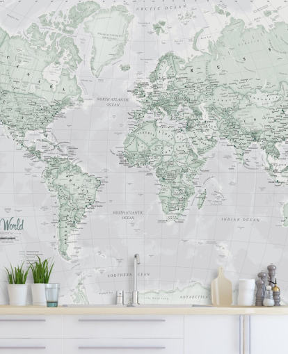 Fondo de pantalla gris con mapa del mundo moderno