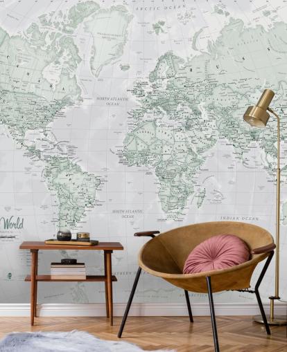 Fondo de pantalla gris con mapa del mundo moderno Fondo de pantalla gris con mapa del mundo moderno