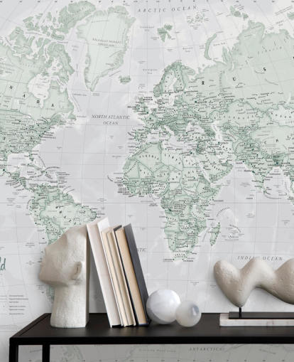 Fondo de pantalla gris con mapa del mundo moderno