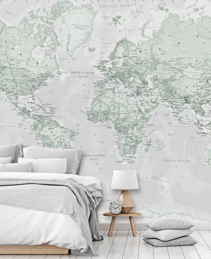 Papel de parede cinza do mapa do mundo moderno