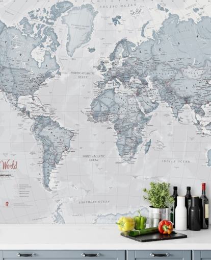 teal customizable world map wallpaper mural called World Political Teal for bedrooms, living rooms and home offices teal customizable world map wallpaper mural called World Political Teal for bedrooms, living rooms and home offices