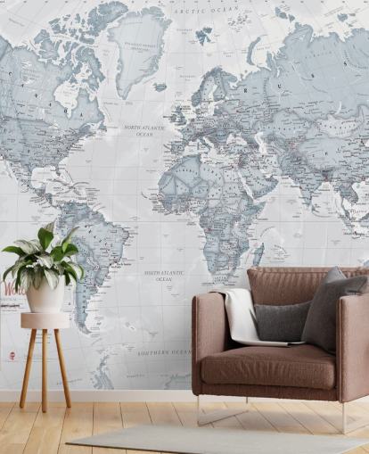 teal customizable world map wallpaper mural called World Political Teal for bedrooms, living rooms and home offices teal customizable world map wallpaper mural called World Political Teal for bedrooms, living rooms and home offices